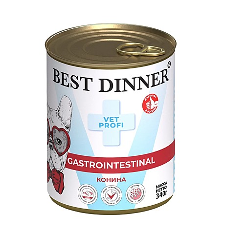 Best Dinner Exclusive Gastrointestinal Консервы для собак и щенков, с Кониной 340г