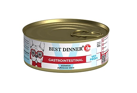 Best Dinner Exclusive Gastrointestinal Консервы для собак и щенков, с Кониной 100г