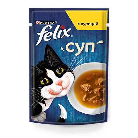 Felix пауч для кошек суп с Курицей 48г