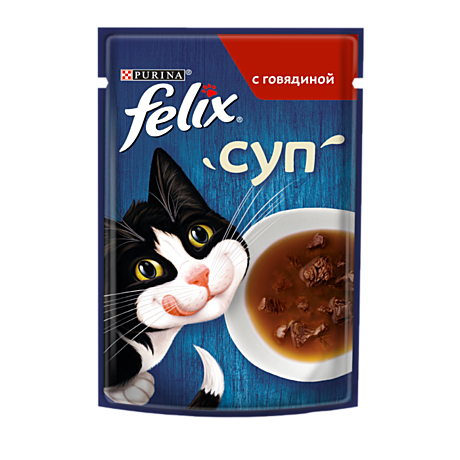 Felix пауч для кошек суп с Говядиной 48г