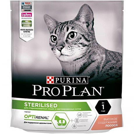 Pro Plan Sterilised Корм для стерилизованных кошек, с лососем 400г