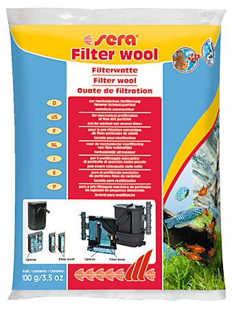 Sera Filter Wool фильтрующая вата для пресноводных и морских аквариумов 100г