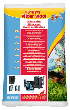 Sera Filter Wool фильтрующая вата для пресноводных и морских аквариумов 250г