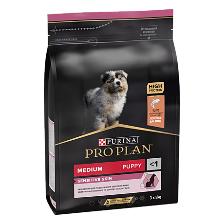 Pro Plan Medium Puppy Корм для щенков средних пород, с лососем 3кг
