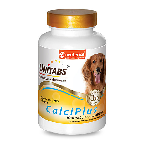 Unitabs CalciPlus КальцийПлюс Витаминно-минеральная добавка для собак 100таб.