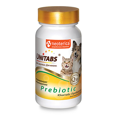 Unitabs Prebiotic Пребиотик Кормовая добавка для улучшения пищеварения для собак и кошек 100таб.