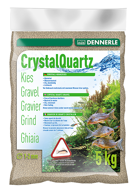 Dennerle Kristall-Quarz Аквариумный грунт фракции 1-2 мм, природный белый, 5кг