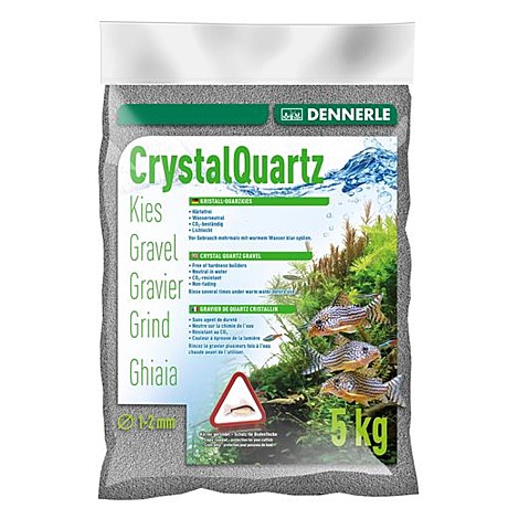 Dennerle Kristall-Quarz Аквариумный грунт фракции 1-2 мм, тёмно-серый, 5кг