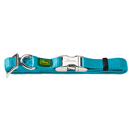 Hunter Ошейник для собак ALU-Strong M нейлон с металлической застежкой, бирюзовый 40-55см
