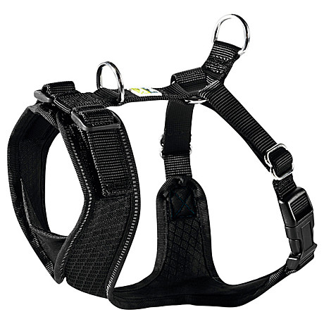 Hunter Smart Шлейка для собак Manoa S нейлон/сетчатый текстиль черная 38-47см