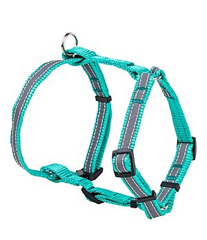 DOG&VOGUE Шлейка для собак, со светоотражающей лентой 1,5см, зеленая 40-54см