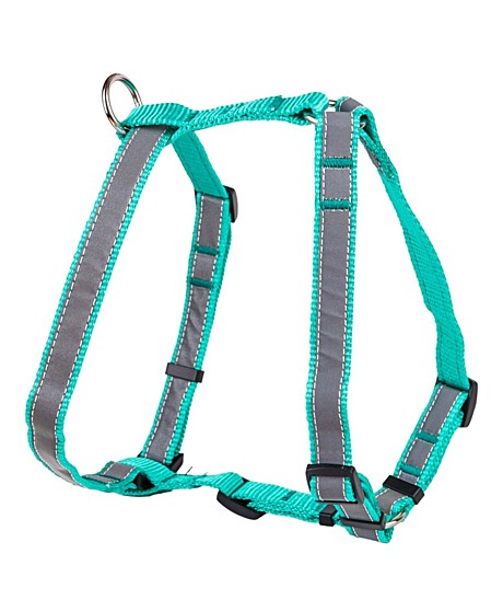 DOG&VOGUE Шлейка для собак, со светоотражающей лентой 2см, зеленая 60-78см
