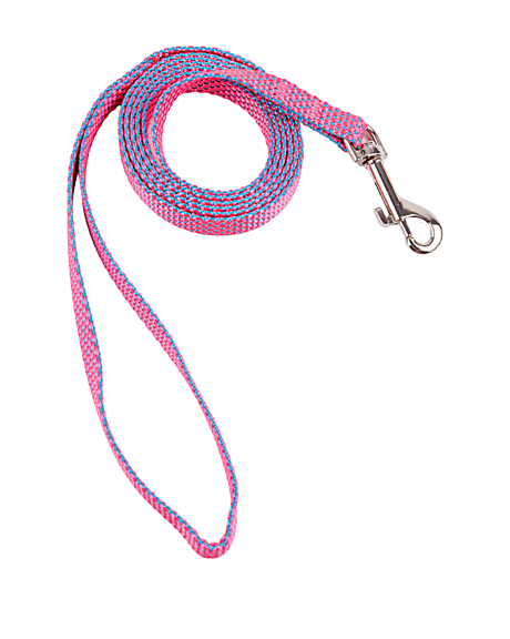 DOG&VOGUE NEO Поводок капроновый 15мм, розовый 1,5м