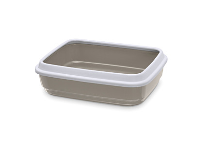 IMAC Туалет для кошек с бортом Jerry, светло-серый 50*40*14.5см