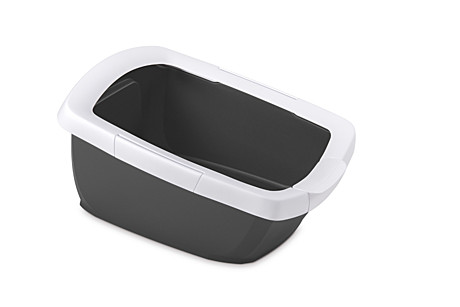 IMAC Туалет для кошек глубокий с подножкой Funny, антрацит