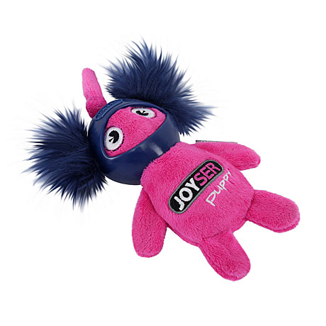 Joyser Puppy Игрушка для собак Белка в резиновом шлеме с пищалкой S, розовая