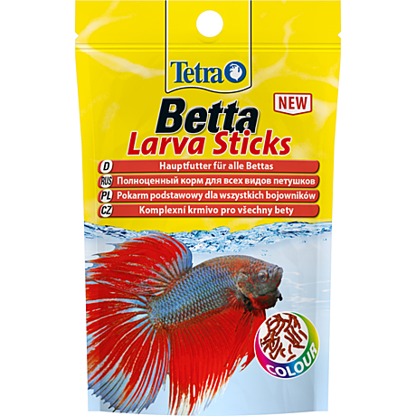 Tetra Betta LarvaSticks Cбалансированный корм для петушков и других лабиринтовых рыб 5г