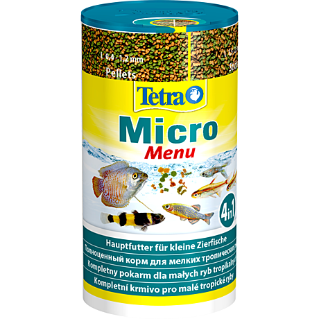 Tetra Micro Menu Четыре вида корма серии Micro (гранулы, палочки, шарики, чипсы) 100мл