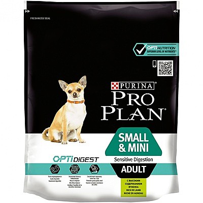 Pro Plan Small&Mini Adult Корм для собак мелких пород с чувствительным пищеварением, с ягненком 700г
