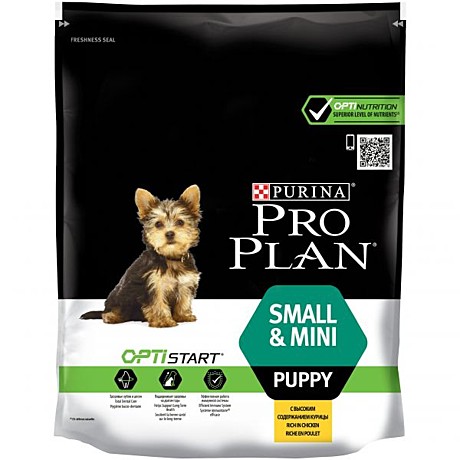 Pro Plan Small&Mini Puppy Корм для щенков мелких и карликовых пород, с курицей 700г