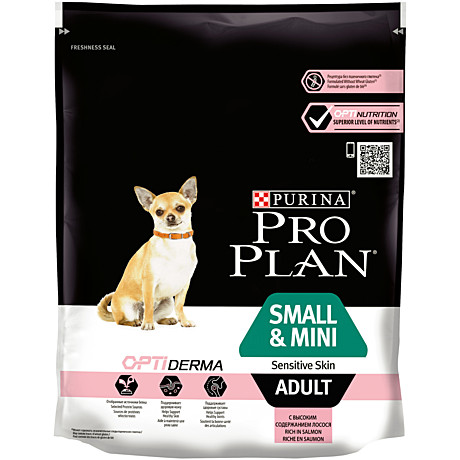 Pro Plan Small&Mini Adult Корм для собак мелких пород с чувствительной кожей, с лососем 700г