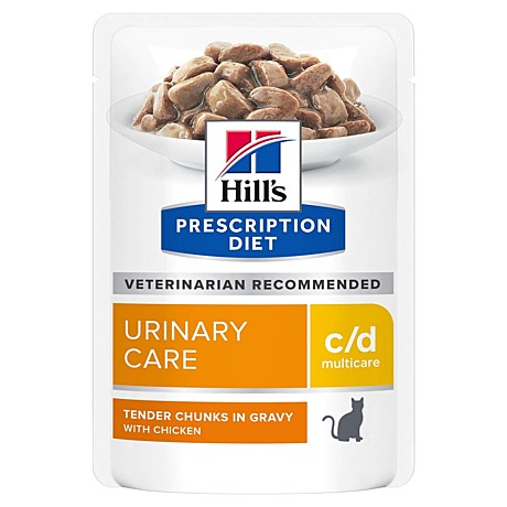 Hill's Prescription Diet c/d Multicare Urinary Care Пауч для кошек, лечение МКБ, с курицей 85г