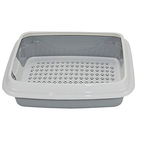 Dogman Туалет для кошек Триплекс, с сеткой и бортом средний