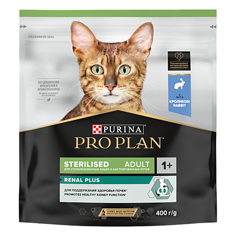 Pro Plan Sterilised RENAL PLUS Корм для взрослых стерилизованных кошек, с кроликом 400г