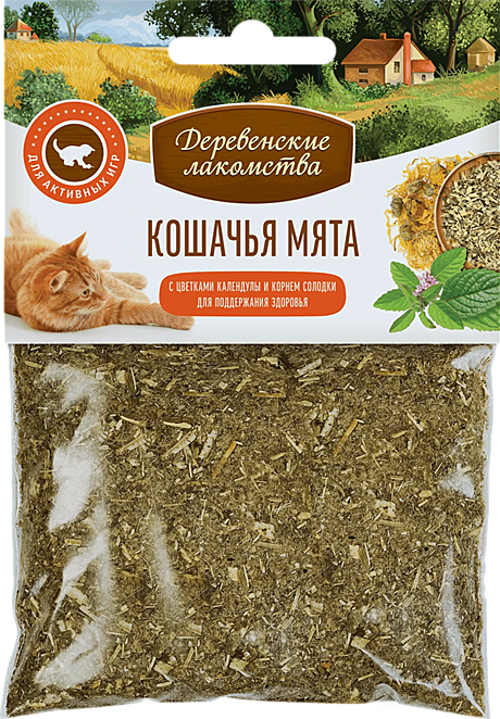 Деревенские лакомства Кошачья мята календула+корень солодки 15г