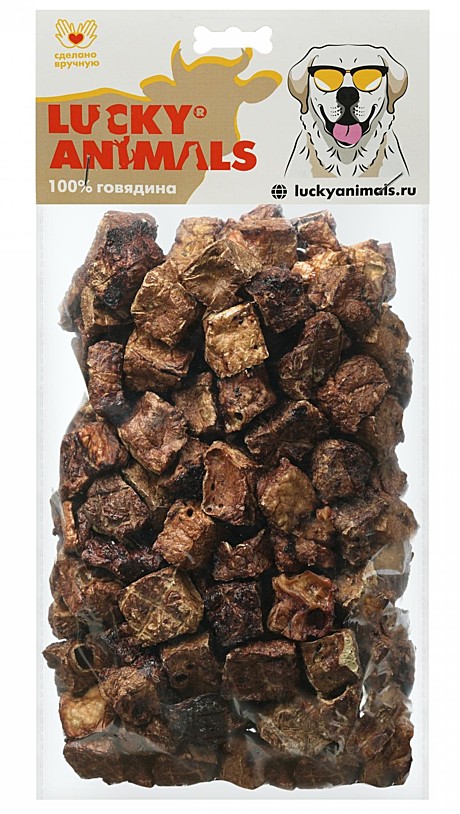 Lucky Animals Лакомство для собак Лёгкое говяжье тёмное 50г