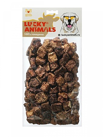 Lucky Animals Лакомство для собак Лёгкое говяжье тёмное 200г
