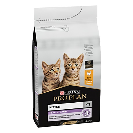 Pro Plan Kitten HEALTHY START Корм для котят, с курицей 1,5кг