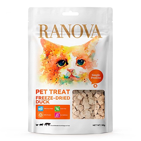 Ranova Лакомство для кошек сублимированное Утка, 50г