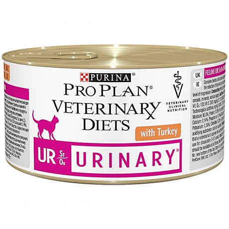Purina Veterinary Diets UR Urinary Консервы для кошек для лечения и профилактики МКБ,с индейкой 195г