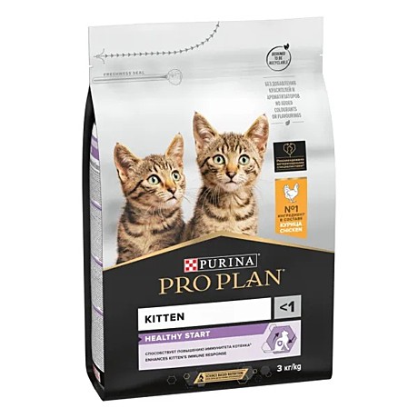 Pro Plan Kitten HEALTHY START Корм для котят, с курицей 3кг