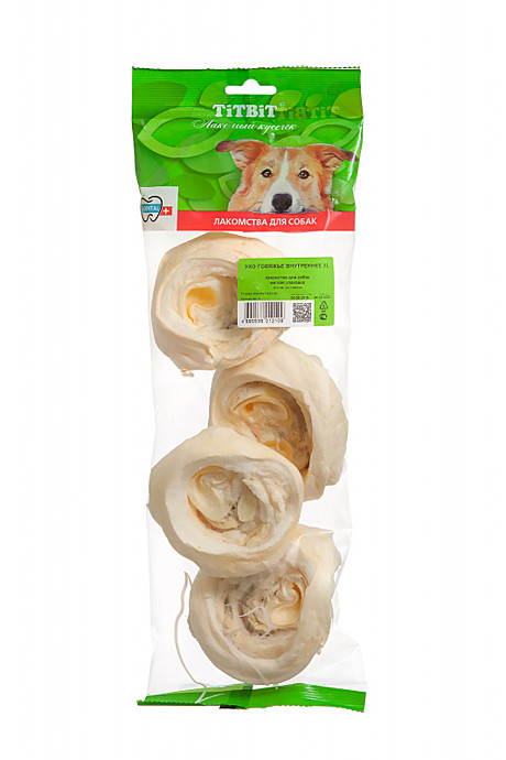 ТитБит Лакомство для собак Ухо говяжье внутреннее XL акция