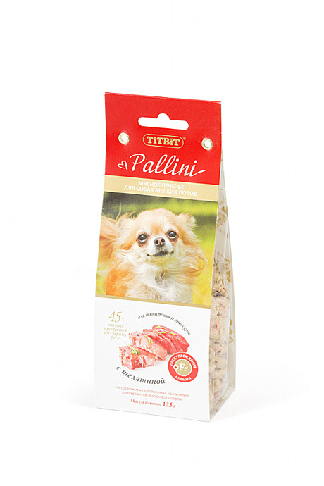 ТитБит Лакомство для собак Печенье Pallini с Телятиной 125г