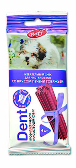 ТитБит Лакомство для мелких собак Жевательный снек DENT со вкусом печени говяжьей 35г