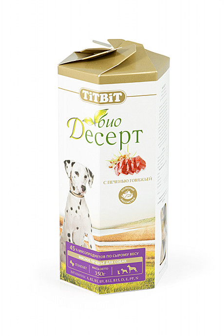 ТитБит Лакомство для собак Печенье Био-Десерт с Печенью говяжей 350г