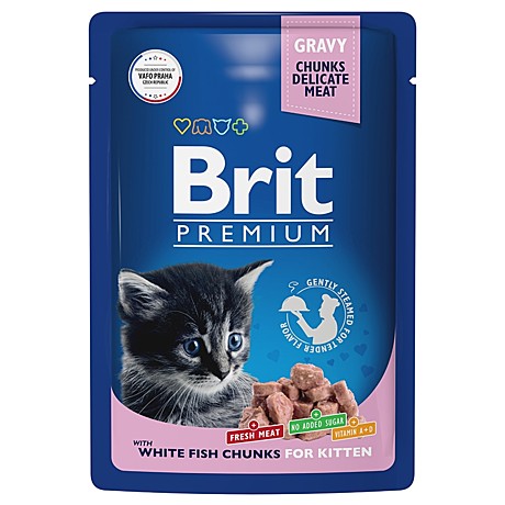 Brit Premium White Fish Пауч для котят, с белой рыбой 85г