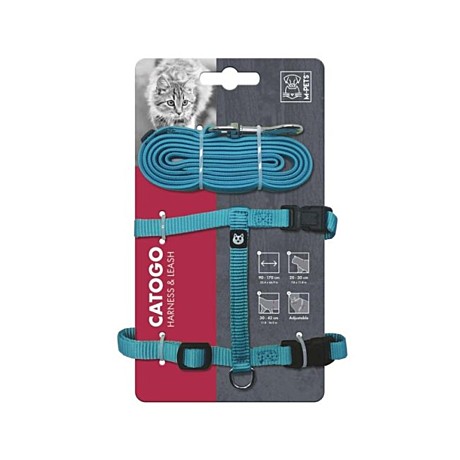 M-Pets Комплект для кошек шлейка+поводок ,синий