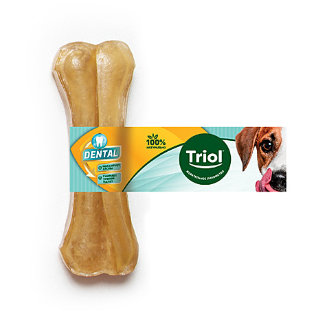 Triol Лакомство для собак Кость жевательная DENTAL, 7,5см, 20г 1шт