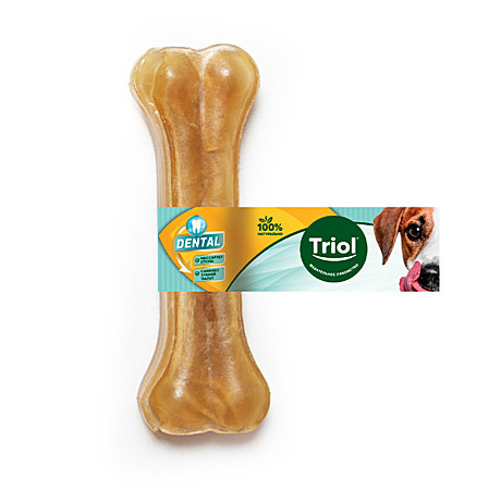 Triol Лакомство для собак Косточки жевательные DENTAL, 10см, 30г 1шт
