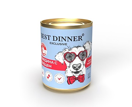 Best Dinner Exclusive Gastrointestinal Консервы для собак и щенков, Говядина с сердцем 340г
