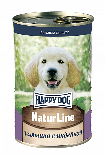 Happy Dog консервы для щенков, Телятина с индейкой 410г