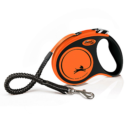 Flexi Поводок-рулетка лента XTREME S, 5м до 20кг, оранжевая