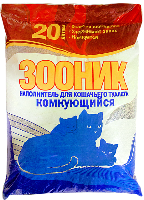 Зооник Наполнитель для кошачьего туалета комкующийся 20л