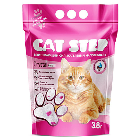 Cat Step Arctic Pink Впитывающий силикагелевый наполнитель 3,8л