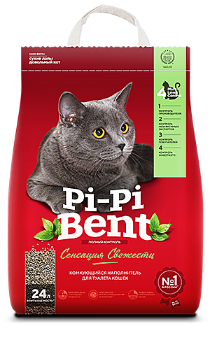 Pi-Pi-Bent Сенсация свежести Наполнитель для кошачьего туалета комкующийся 10кг