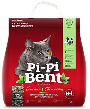 Pi-Pi-Bent Сенсация свежести Наполнитель для кошачьего туалета комкующийся 5кг